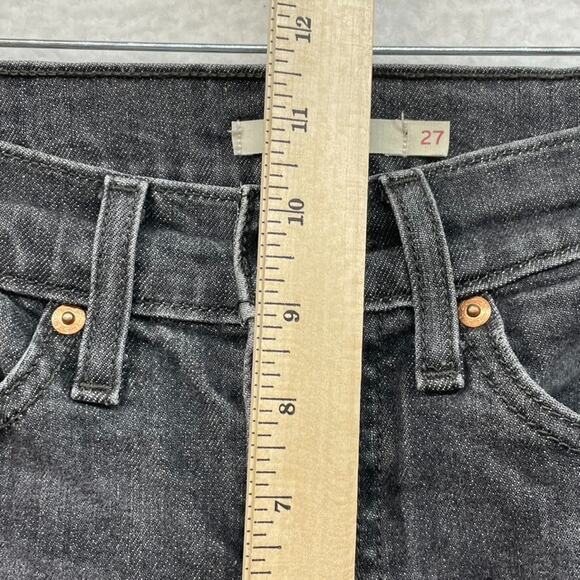 Levis Jeans Womens 27 Gray Wedgie Straight Raw Hem Button Fly High Rise 90s - Picture 12 of 14
